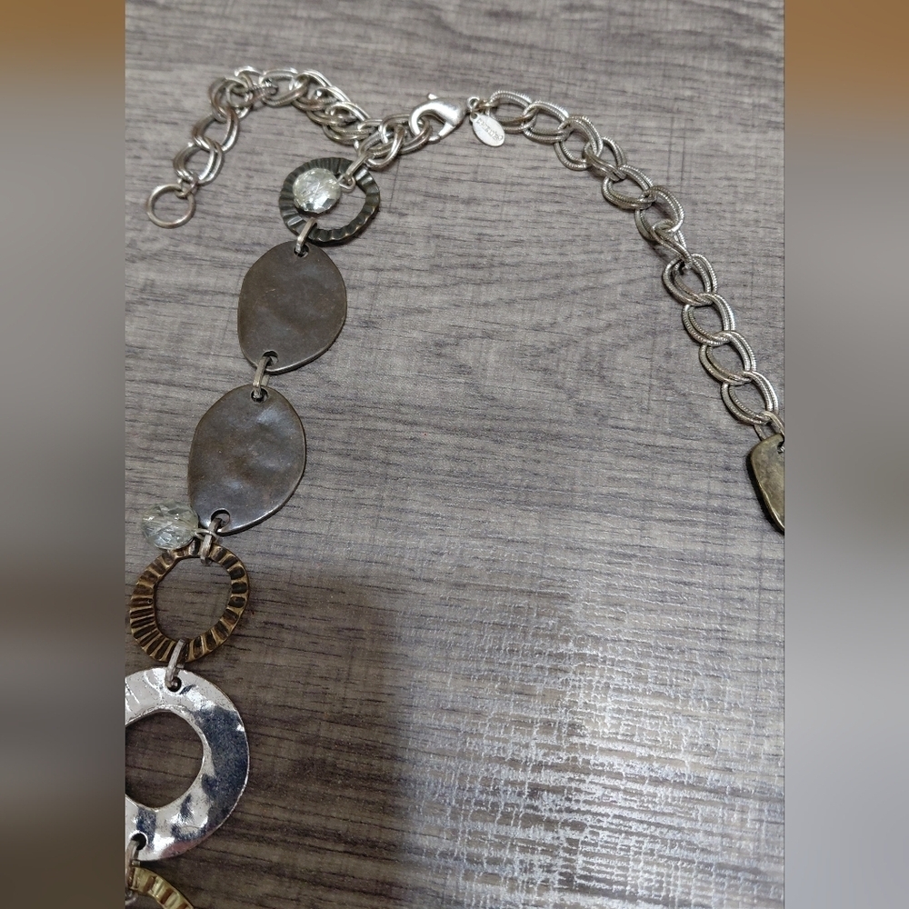 Chico's Mixed Metal Necklace with Clear Accents - Picture 4 of 5